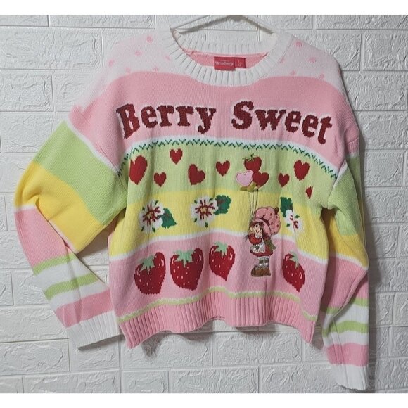 Strawberry Shortcake Pullover Sweater Berry Sweet Women's Large 2025 - Picture 3 of 12